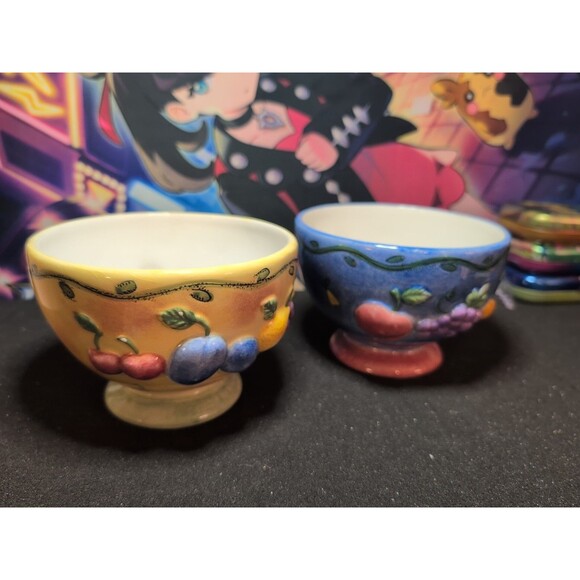 Sue Zipken Sango Sangria Pineapples & Guava 3075 Fruit Motif Ice Cream Dish Bowl - Picture 1 of 7